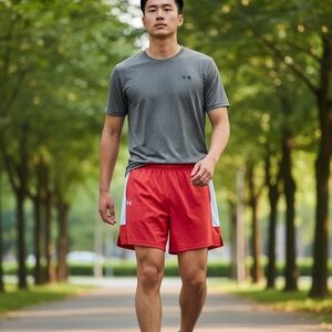 NWT Under Armour 3XL Men's Athletic Shorts in Red and White